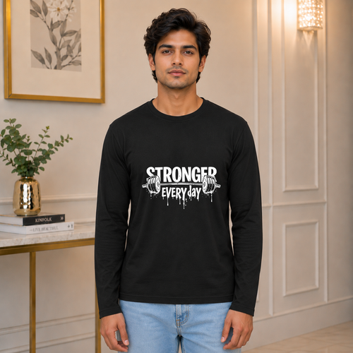 Stronger Men's Full Sleeve Dark(Q) T-Shirt