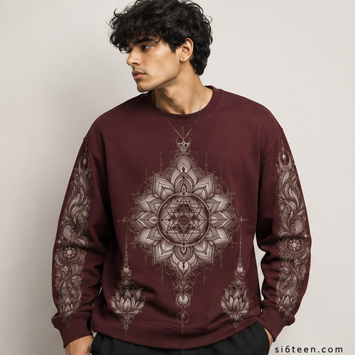 The LOOP collection - Mandala Art Cirular - Regular Fit Sweatshirt - 300 GSM