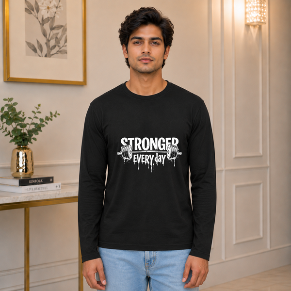 Stronger Men's Full Sleeve Dark(Q) T-Shirt