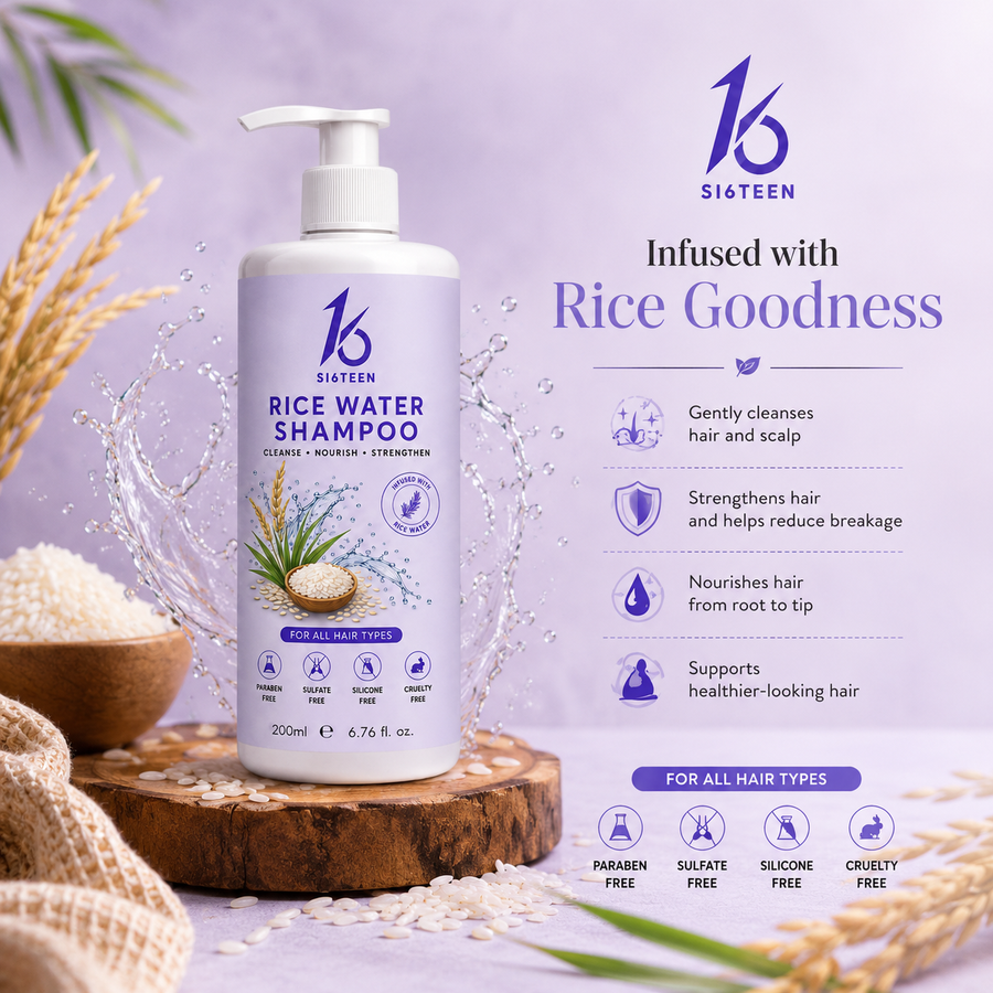 Rice Water Shampoo – Strengthening & Shine-Boosting Cleanser